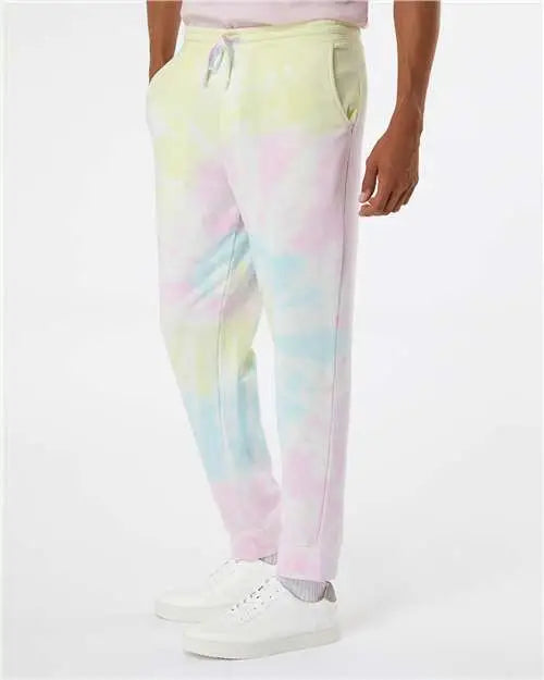 Independent Trading Co. Prm50pttd Tie-dyed Fleece Pants - Tie Dye Sunset Swirl