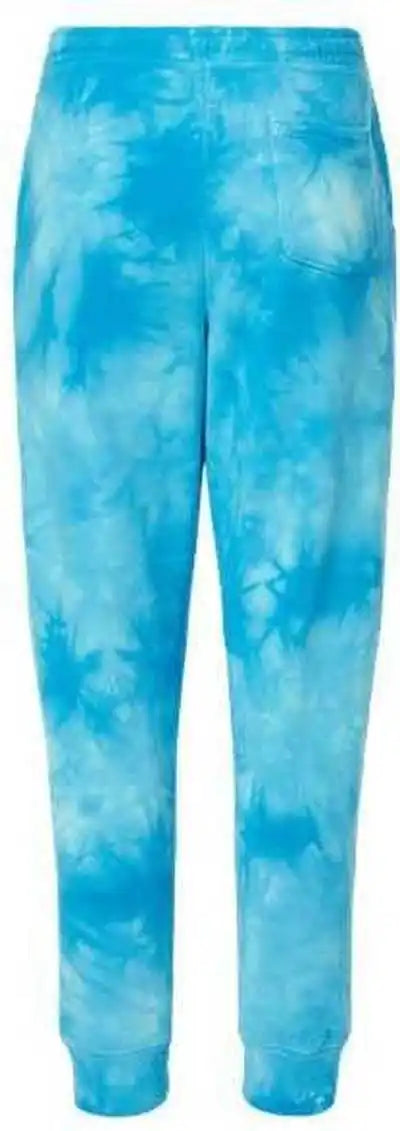Independent Trading co Prm50pttd Tie-dyed Fleece Pants - Tie Dye Aqua Blue