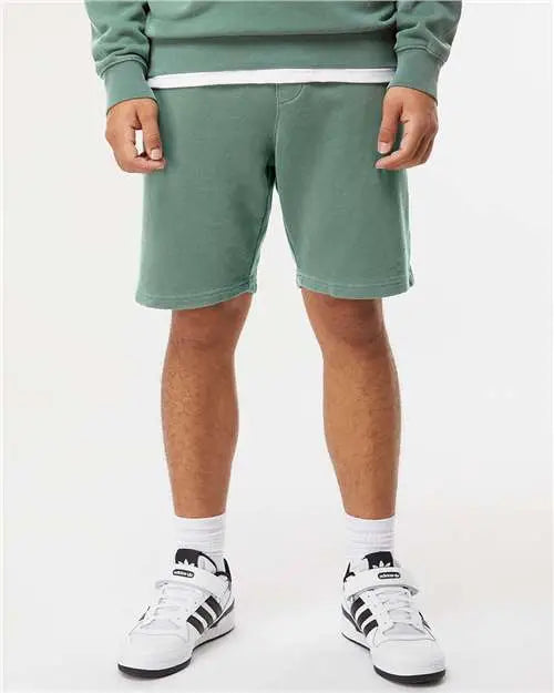 Independent Trading Co. Prm50stpd Pigment-dyed Fleece Shorts - Pigment Alpine Green