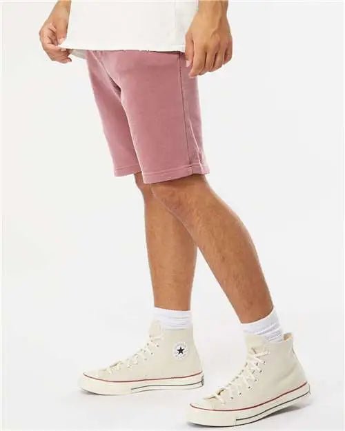 Independent Trading Co. Prm50stpd Pigment-dyed Fleece Shorts - Pigment Maroon
