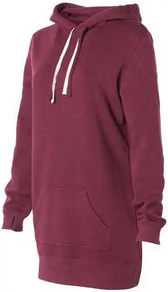 Independent Trading co Prm65drs Womens Special Blend Hooded Sweatshirt Dress - Maroon