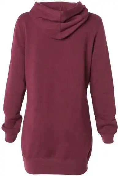 Independent Trading co Prm65drs Womens Special Blend Hooded Sweatshirt Dress - Maroon