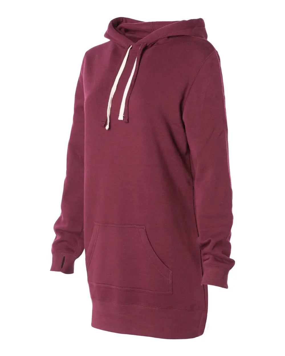 Independent Trading Co. Prm65drs Women’s Special Blend Hooded Sweatshirt Dress - Maroon - Xs