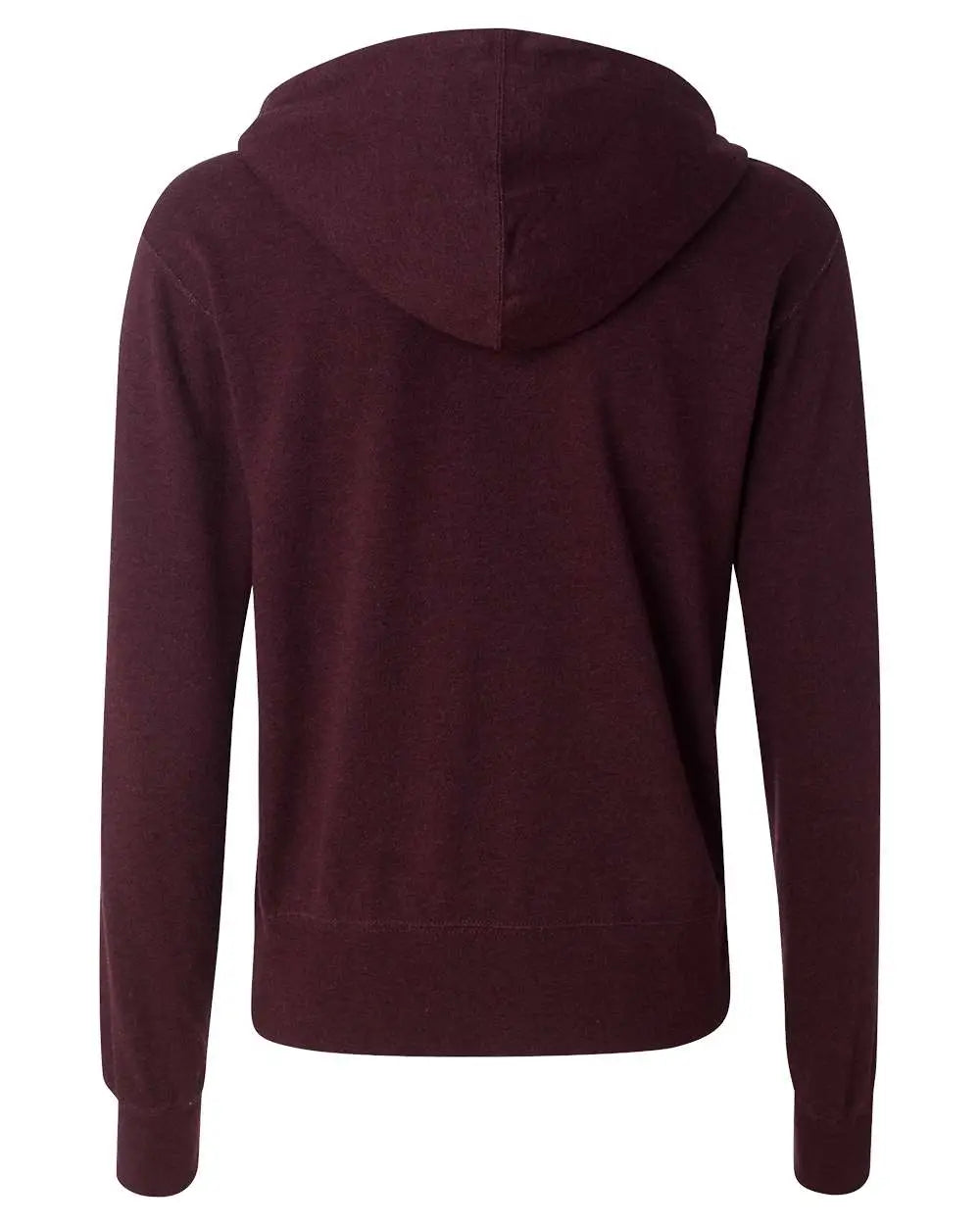 Independent Trading Co. Prm90htz Heathered French Terry Full-zip Hooded Sweatshirt - Burgundy Heather
