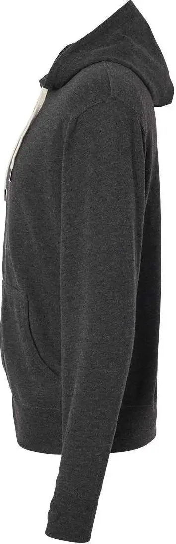 Independent Trading Co. Prm90htz Heathered French Terry Full-zip Hooded Sweatshirt - Charcoal Heather