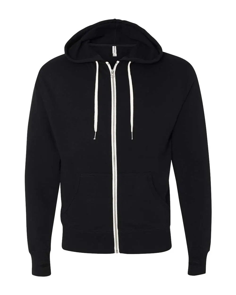 Independent Trading Co. Prm90htz Heathered French Terry Full-zip Hooded Sweatshirt - Black - Xs
