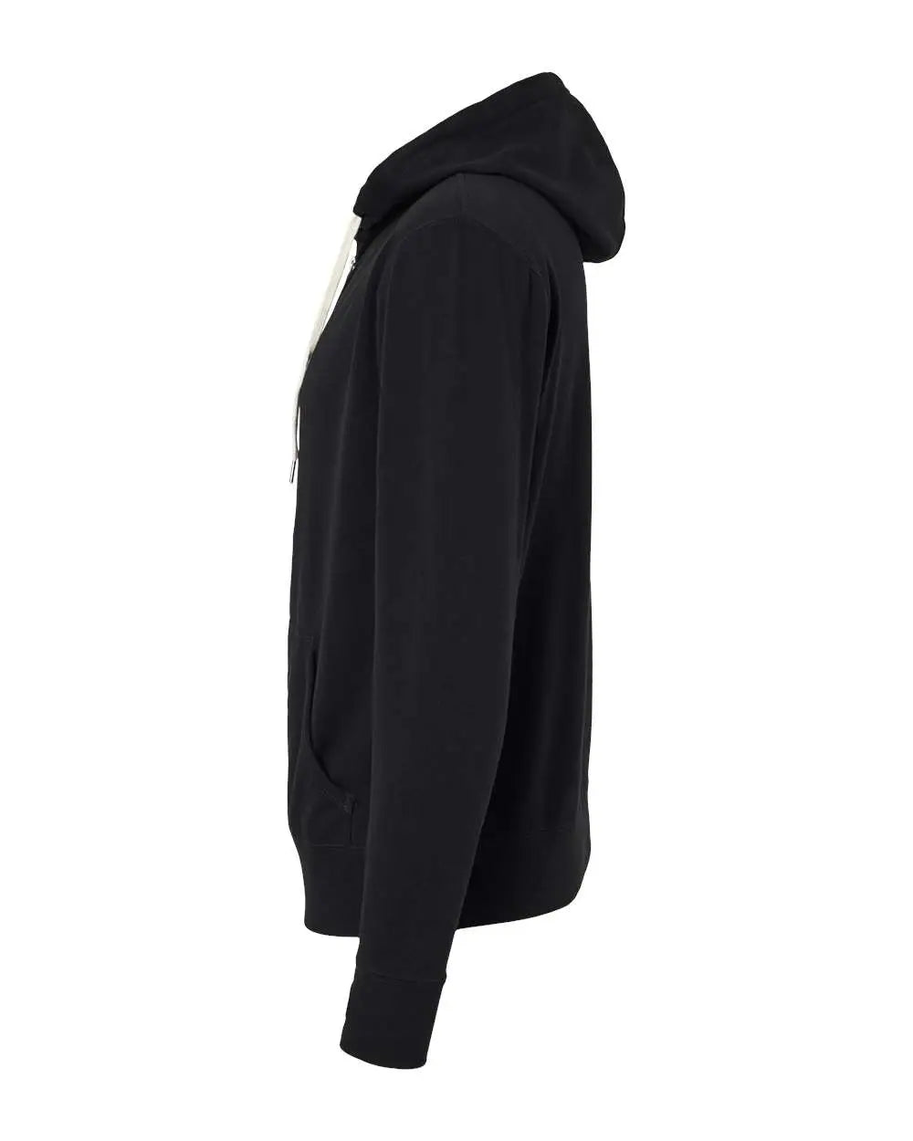 Independent Trading Co. Prm90htz Heathered French Terry Full-zip Hooded Sweatshirt - Black