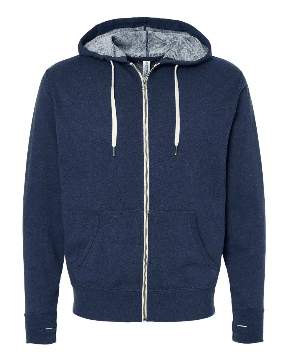 Independent Trading Co. Prm90htz Heathered French Terry Full-zip Hooded Sweatshirt - Navy Heather - Xs