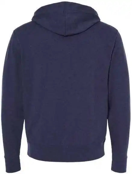 Independent Trading co Prm90htz Unisex Heathered French Terry Full Zip Hooded Sweatshirt Navy Heather