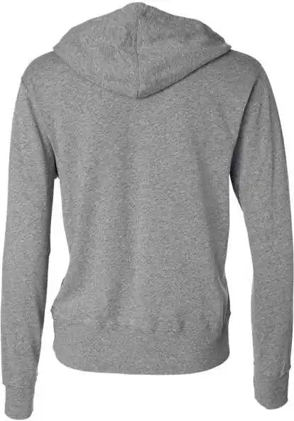 Independent Trading co Prm90htz Unisex Heathered French Terry Full Zip Hooded Sweatshirt Salt &amp; Pepper