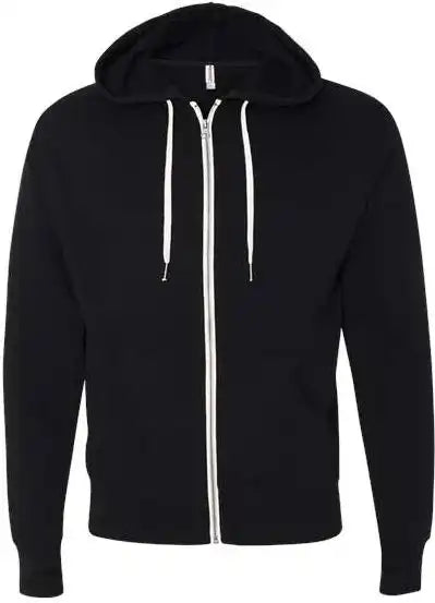 Independent Trading co Prm90htz Unisex Heathered French Terry Full Zip Hooded Sweatshirt Black