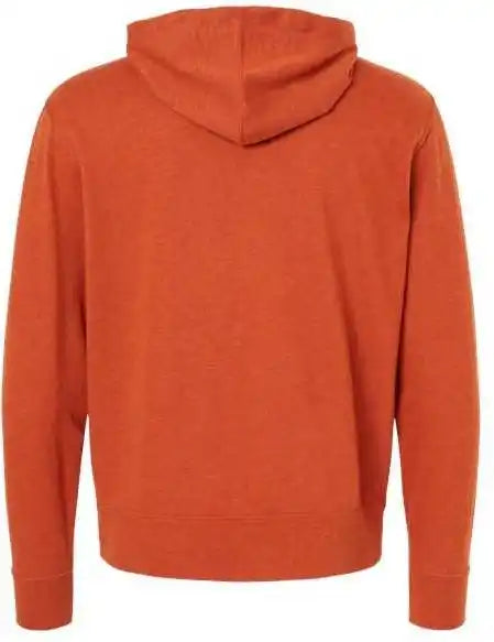 Independent Trading co Prm90htz Unisex Heathered French Terry Full-zip Hooded Sweatshirt - Burnt Orange Heather
