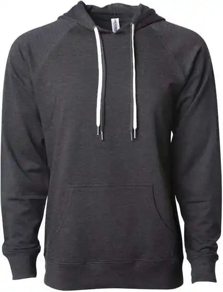 Independent Trading co Ss1000 Icon Unisex Lightweight Loopback Terry Hooded Sweatshirt Charcoal Heather
