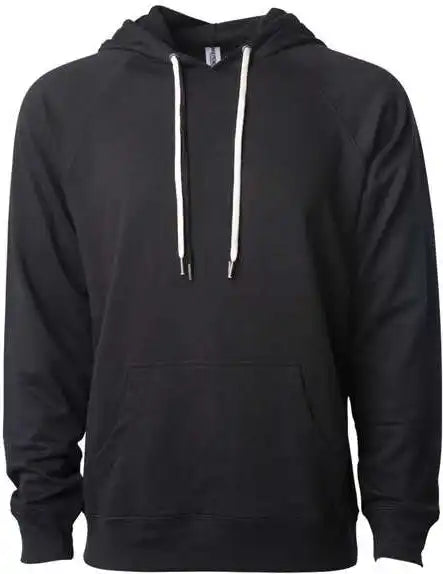 Independent Trading co Ss1000 Icon Unisex Lightweight Loopback Terry Hooded Sweatshirt - Black