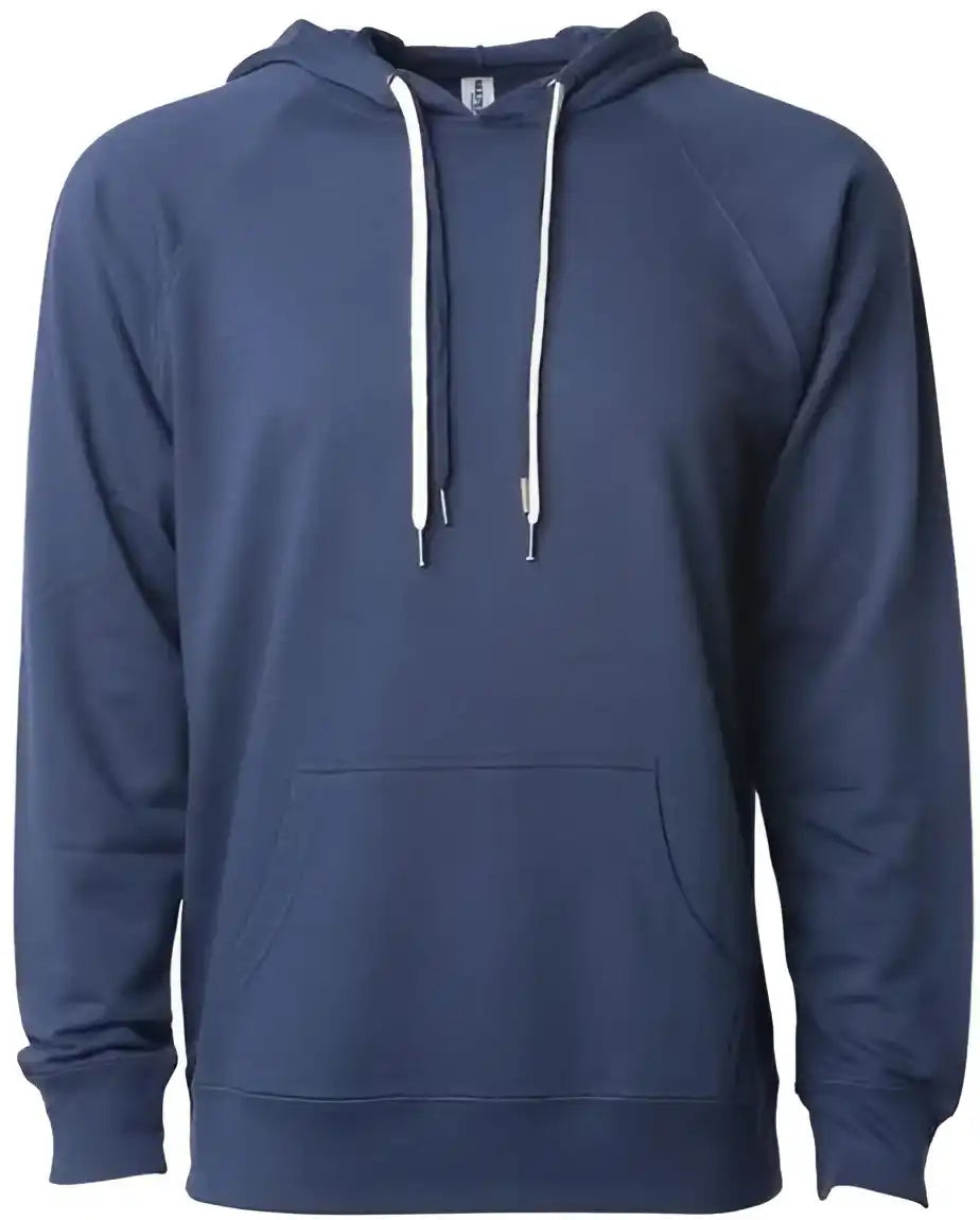 Independent Trading co Ss1000 Icon Unisex Lightweight Loopback Terry Hooded Sweatshirt Indigo