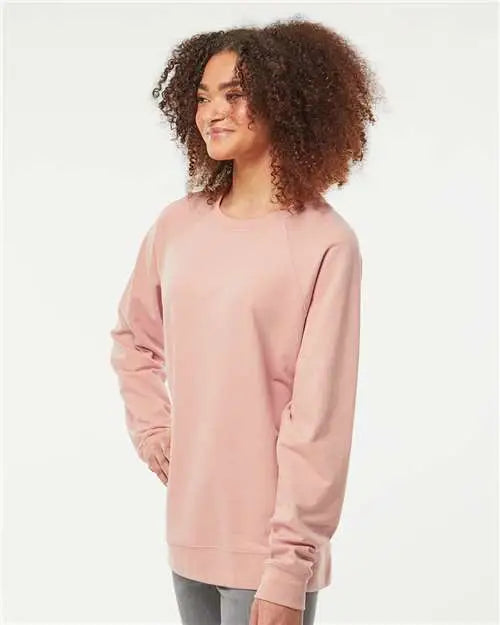 Independent Trading Co. Ss1000c Icon Lightweight Loopback Terry Crewneck Sweatshirt - Rose