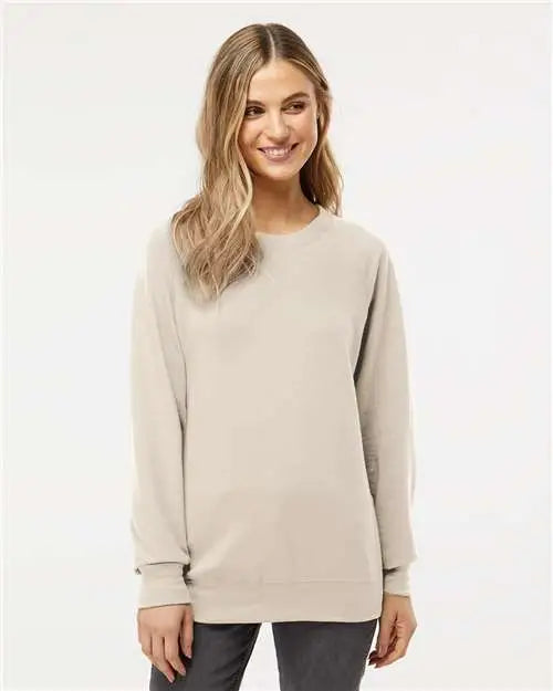 Independent Trading Co. Ss1000c Icon Lightweight Loopback Terry Crewneck Sweatshirt - Sand