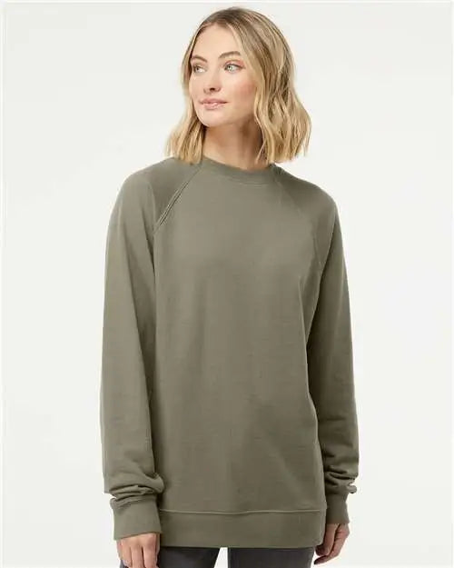 Independent Trading Co. Ss1000c Icon Lightweight Loopback Terry Crewneck Sweatshirt - Olive