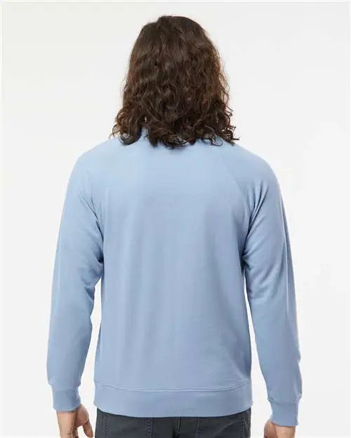 Independent Trading Co. Ss1000c Icon Lightweight Loopback Terry Crewneck Sweatshirt - Misty Blue