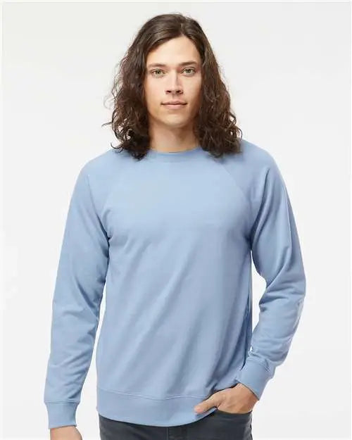 Independent Trading Co. Ss1000c Icon Lightweight Loopback Terry Crewneck Sweatshirt - Misty Blue