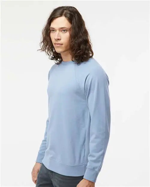 Independent Trading Co. Ss1000c Icon Lightweight Loopback Terry Crewneck Sweatshirt - Misty Blue