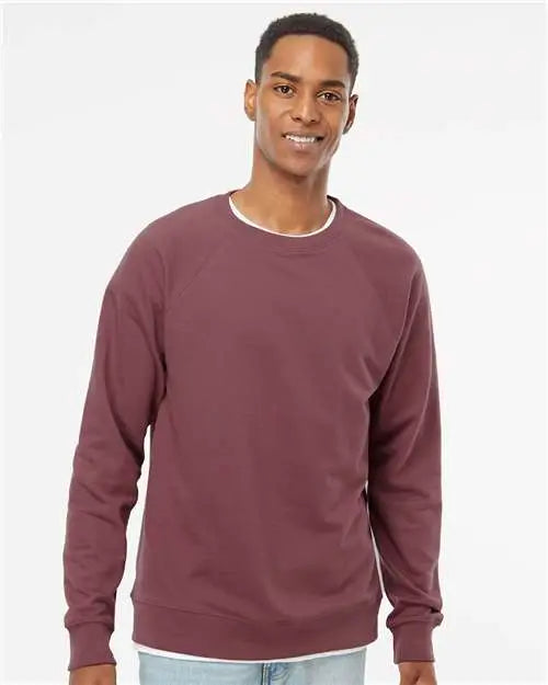 Independent Trading Co. Ss1000c Icon Lightweight Loopback Terry Crewneck Sweatshirt - Port