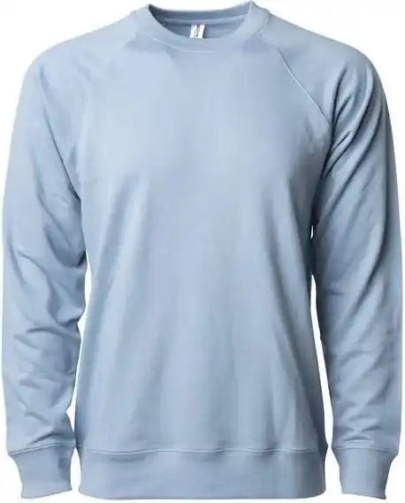 Independent Trading co Ss1000c Icon Unisex Lightweight Loopback Terry Crewneck Sweatshirt - Misty Blue