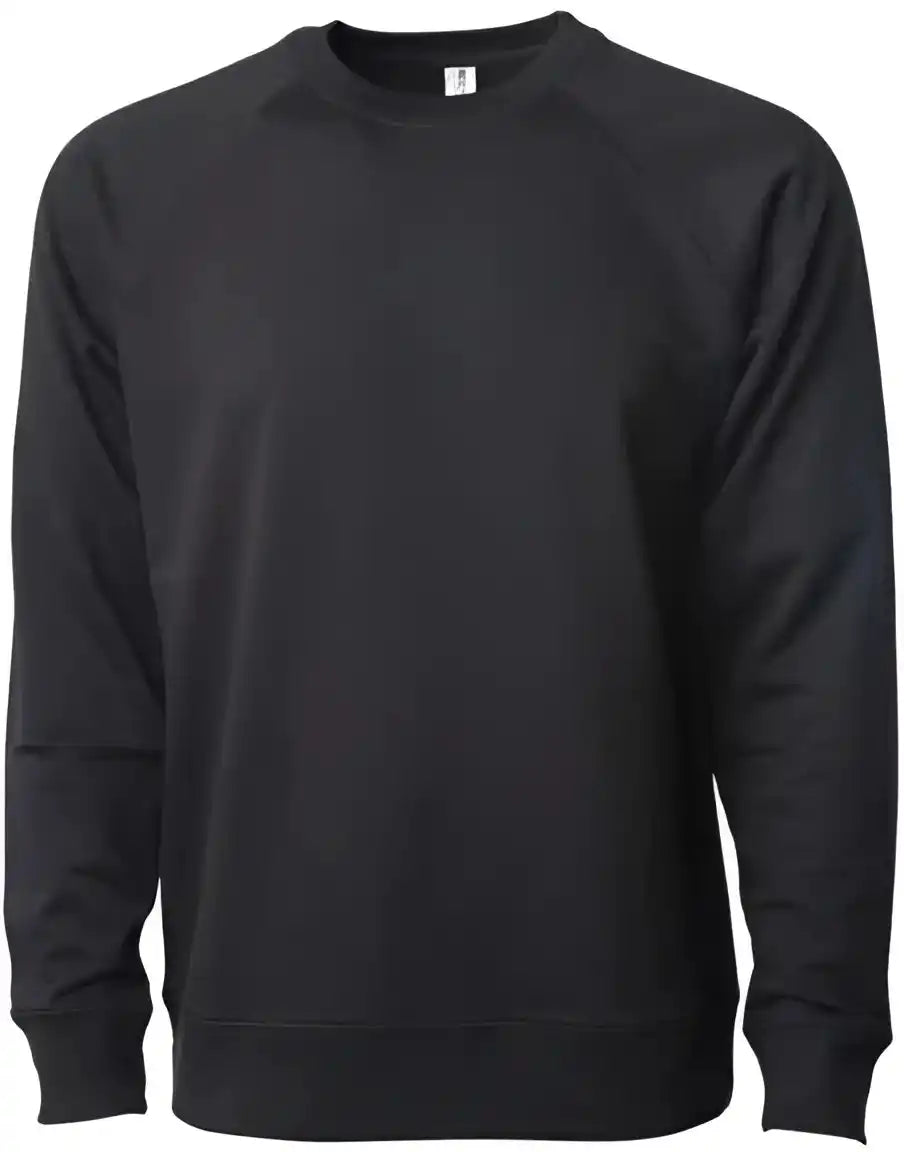 Independent Trading co Ss1000c Icon Unisex Lightweight Loopback Terry Crewneck Sweatshirt Black