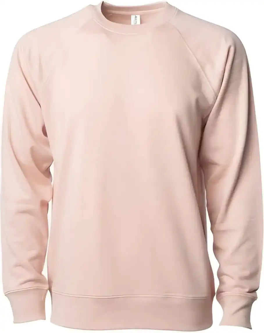 Independent Trading co Ss1000c Icon Unisex Lightweight Loopback Terry Crewneck Sweatshirt - Rose
