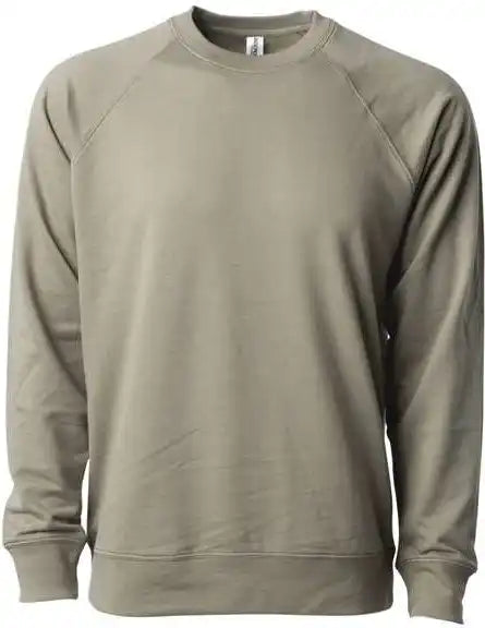 Independent Trading co Ss1000c Icon Unisex Lightweight Loopback Terry Crewneck Sweatshirt - Olive