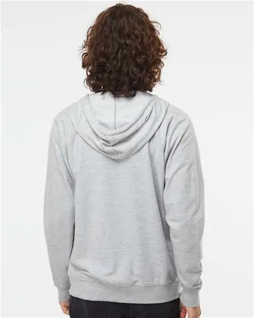 Independent Trading Co. Ss1000z Icon Lightweight Loopback Terry Full-zip Hooded Sweatshirt - Athletic Heather