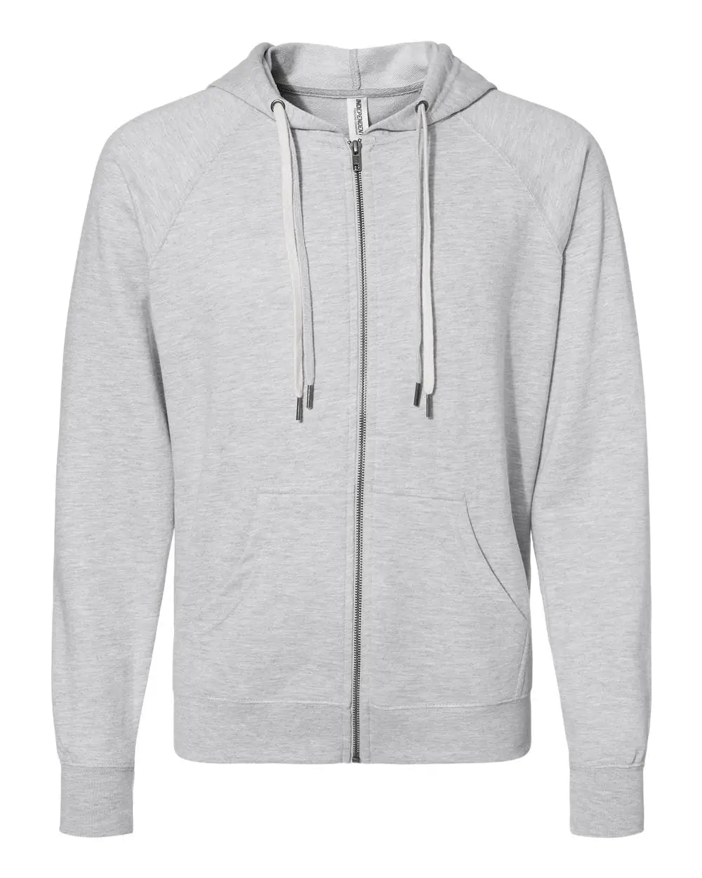 Independent Trading Co. Ss1000z Icon Lightweight Loopback Terry Full-zip Hooded Sweatshirt - Athletic Heather - Gray