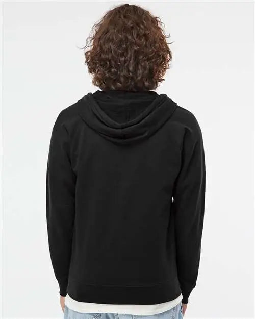 Independent Trading Co. Ss1000z Icon Lightweight Loopback Terry Full-zip Hooded Sweatshirt - Black