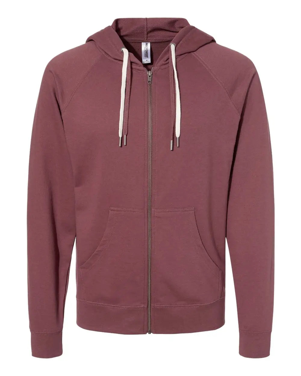 Independent Trading Co. Ss1000z Icon Lightweight Loopback Terry Full-zip Hooded Sweatshirt - Port - Maroon / Xs