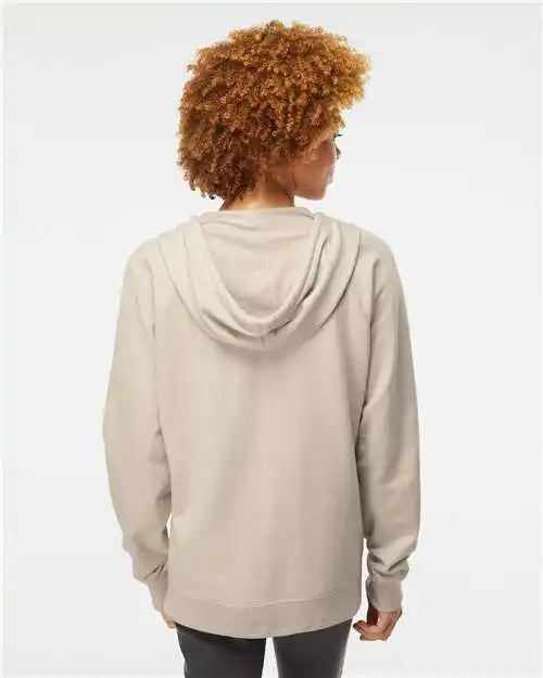 Independent Trading Co. Ss1000z Icon Lightweight Loopback Terry Full-zip Hooded Sweatshirt - Sand