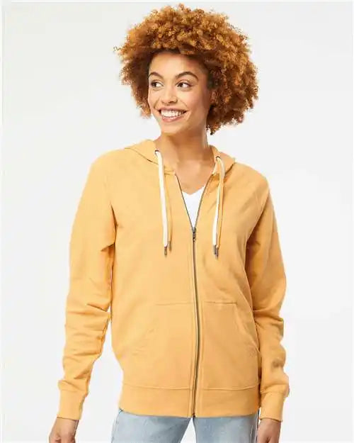 Independent Trading Co. Ss1000z Icon Lightweight Loopback Terry Full-zip Hooded Sweatshirt - Harvest Gold