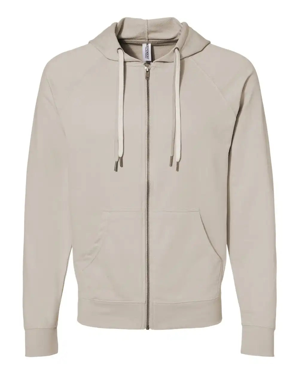 Independent Trading Co. Ss1000z Icon Lightweight Loopback Terry Full-zip Hooded Sweatshirt - Sand - Xs