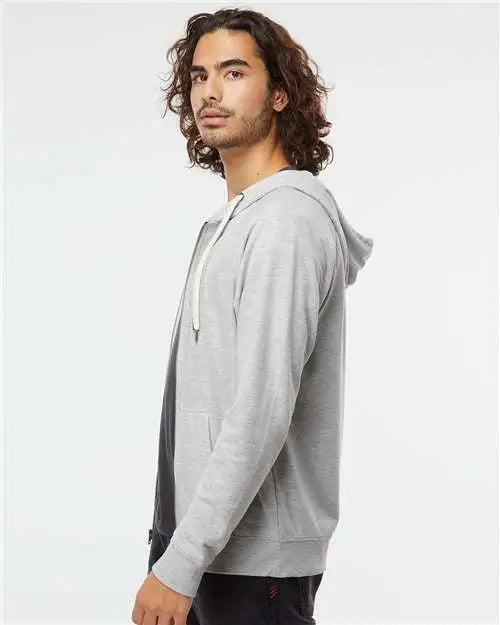 Independent Trading Co. Ss1000z Icon Lightweight Loopback Terry Full-zip Hooded Sweatshirt - Athletic Heather