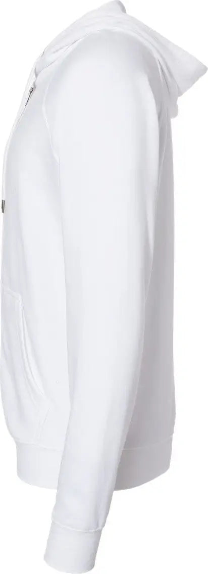 Independent Trading Co. Ss1000z Icon Lightweight Loopback Terry Full-zip Hooded Sweatshirt - White
