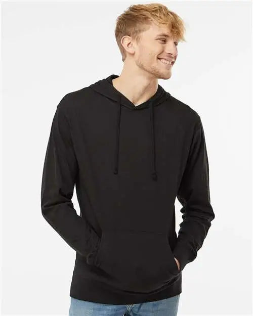 Independent Trading Co. Ss150j Lightweight Hooded Pullover T-shirt - Black