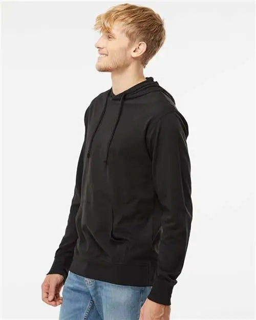 Independent Trading Co. Ss150j Lightweight Hooded Pullover T-shirt - Black