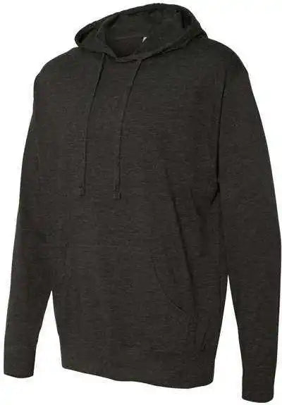 Independent Trading co Ss150j Lightweight Hooded Pullover t Shirt Charcoal Heather