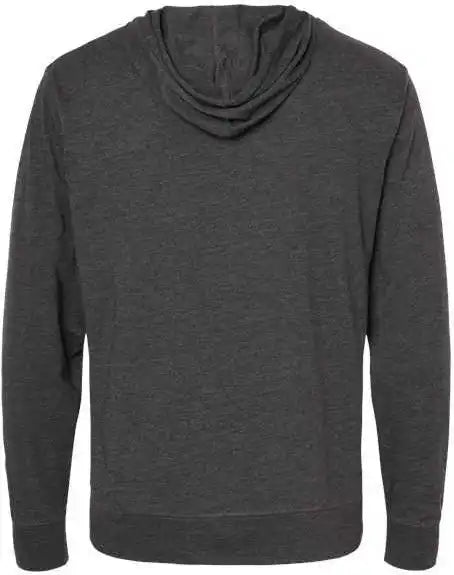 Independent Trading co Ss150jz Lightweight Jersey Full-zip Hooded T-shirt - Charcoal Heather