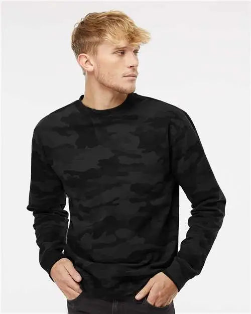 Independent Trading Co. Ss3000 Midweight Crewneck Sweatshirt - Black Camo