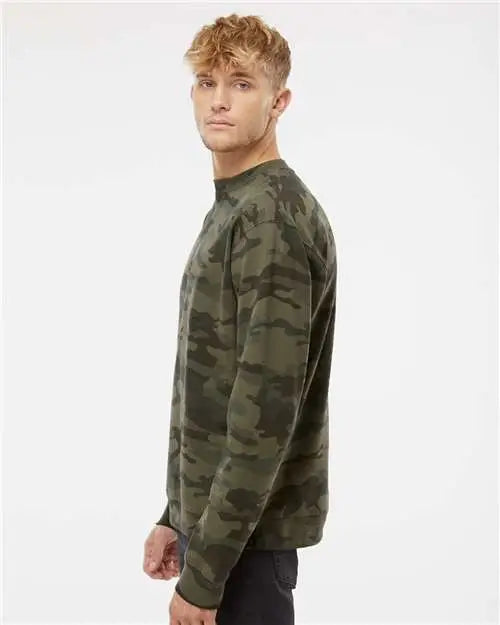 Independent Trading Co. Ss3000 Midweight Crewneck Sweatshirt - Forest Camo