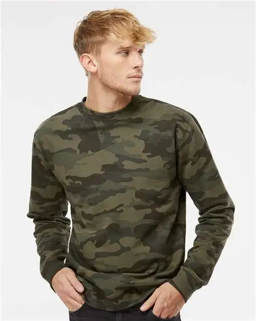 Independent Trading Co. Ss3000 Midweight Crewneck Sweatshirt - Forest Camo
