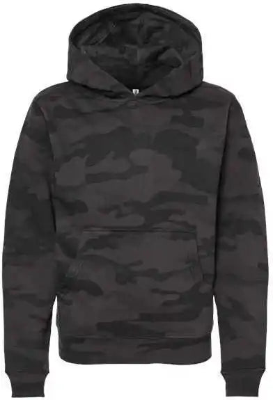 Independent Trading co Ss4001y Youth Midweight Hooded Sweatshirt Black Camo