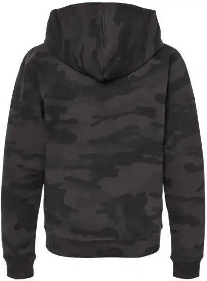 Independent Trading co Ss4001y Youth Midweight Hooded Sweatshirt - Black Camo