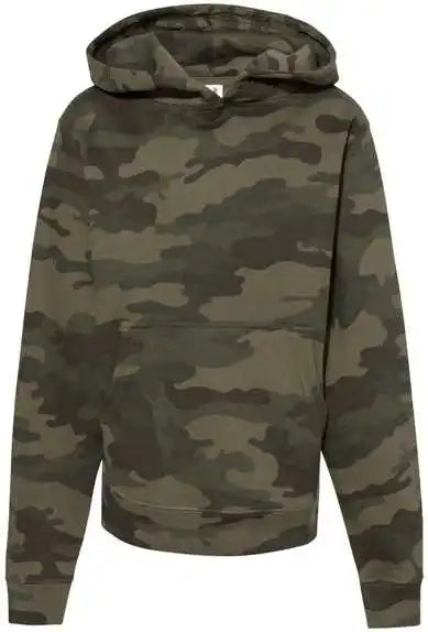 Independent Trading co Ss4001y Youth Midweight Hooded Sweatshirt Forest Camo