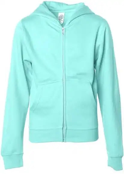 Independent Trading co Ss4001yz Youth Midweight Full Zip Hooded Sweatshirt Mint
